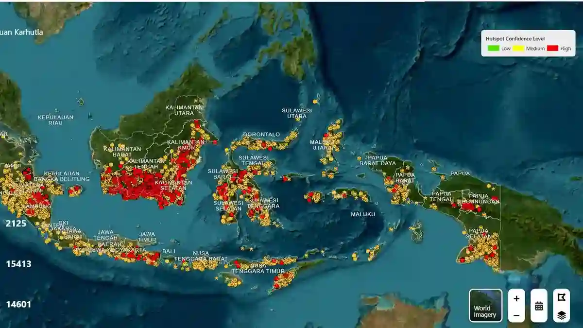 Sebaran Hotspot Karhutla 23 Oktober 2026: Kalimantan Tengah Catat Jumlah Terbanyak