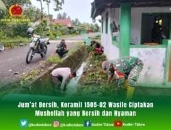 Jum’at Bersih, Koramil 1505-02 Wasile Ciptakan Mushollah yang Bersih dan Nyaman