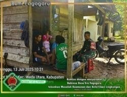 Melalui Komsos Babinsa Ramil 1512-01/Weda Menghimbau Warga Menjaga Keamanan dan Ketertiban Lingkungan Agar Tetap Kondusif