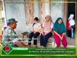 Komsos Bersama Ibu-ibu PKK Babinsa Ramil 1512-02/Patani Desa Babone Indah Himbau Jaga Kebersihan Dan Ketertiban Lingkungan