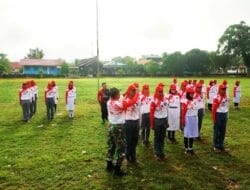 Latih Kedisiplinan dan Keterampilan, Babinsa Matangkan Persiapan Paskibra Kecamatan Muara Muntai