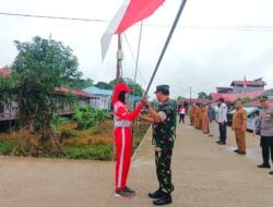Danramil Muara Muntai: Pemasangan Bendera Merah Putih Bentuk Semangat Nasionalisme Mengisi Kemerdekaan