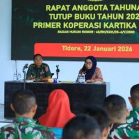Kodim 1505/Tidore Gelar Rapat Anggota Tahunan Tutup Buku Tahun 2025