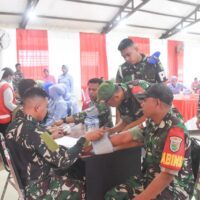 Persit KCK Cabang XXXV Kodim 1710/Mimika Gelar Donor Darah Peringati HUT ke-80