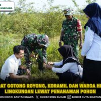 Semangat Gotong Royong, Koramil dan Warga Hijaukan Lingkungan Lewat Penanaman Pohon