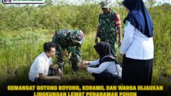 Semangat Gotong Royong, Koramil dan Warga Hijaukan Lingkungan Lewat Penanaman Pohon