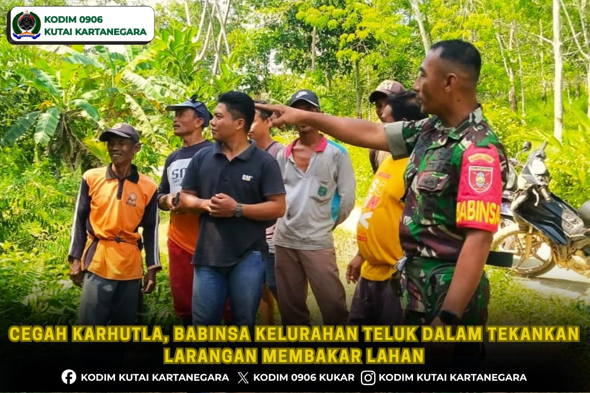 Cegah Karhutla, Babinsa Kelurahan Teluk Dalam Tekankan Larangan Membakar Lahan