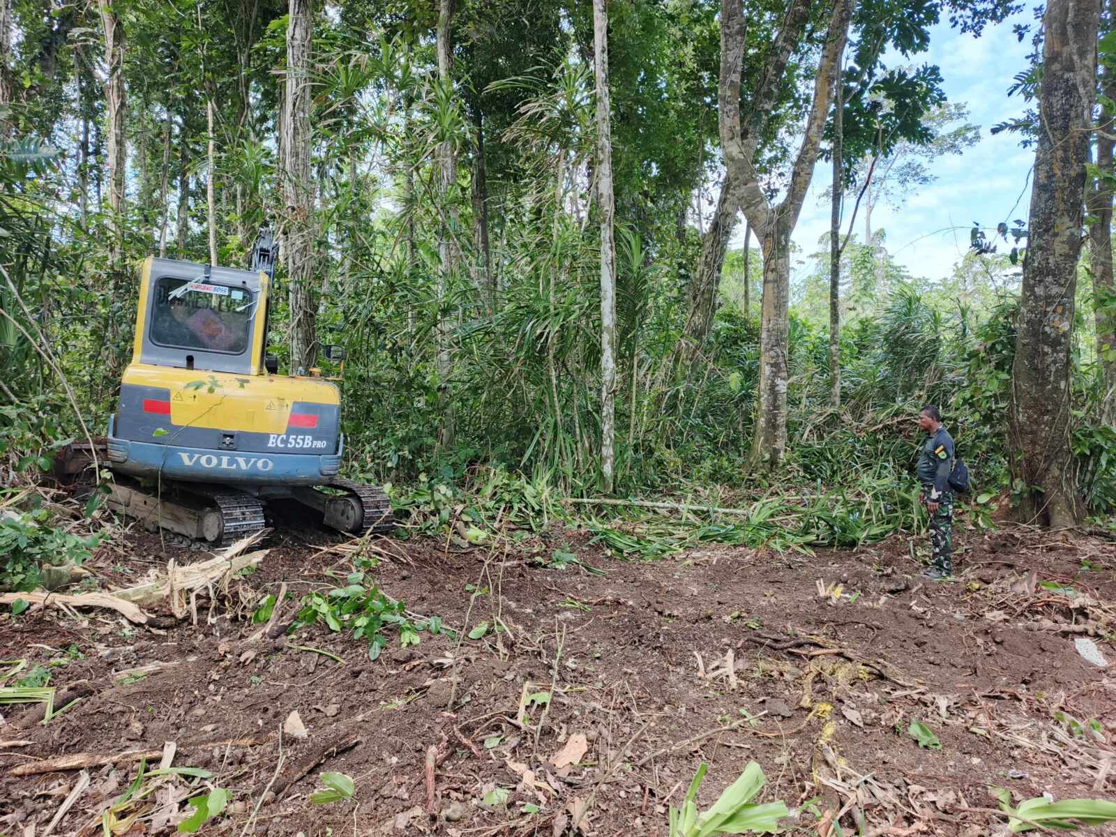 Satgas TMMD Ke-128 Kodim 1801/Manokwari Buka Lahan 2 Hektar untuk Program Tanam Kakao