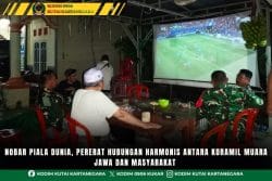 Nobar Piala Dunia, Pererat Hubungan Harmonis antara Koramil Muara Jawa dan Masyarakat