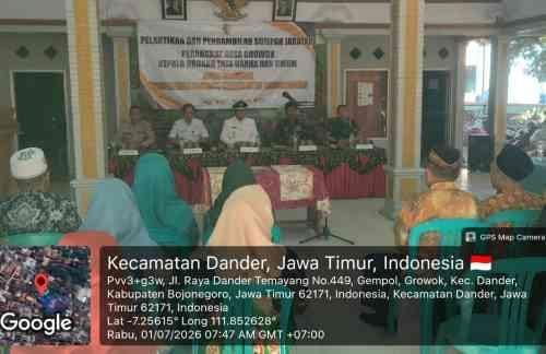 Danramil Dander Bojonegoro Hadiri Pelantikan dan Pengambilan Sumpah Jabatan Perangkat Desa Growok
