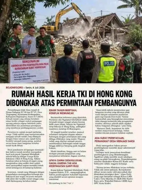Rumah Dibangun dengan Uang Istri, Berdiri di Atas Tanah Keluarga Suami: Ketika Sengketa Berakhir dengan Pembongkaran