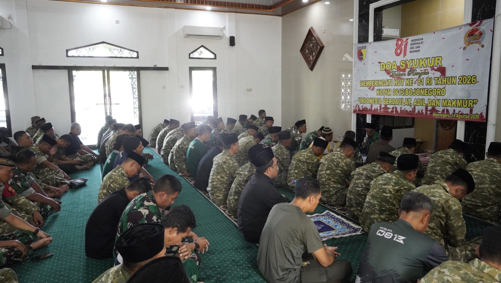 Sambut HUT RI ke-81, Kodim Bojonegoro Gelar Doa Syukur dan Renungan Kemerdekaan