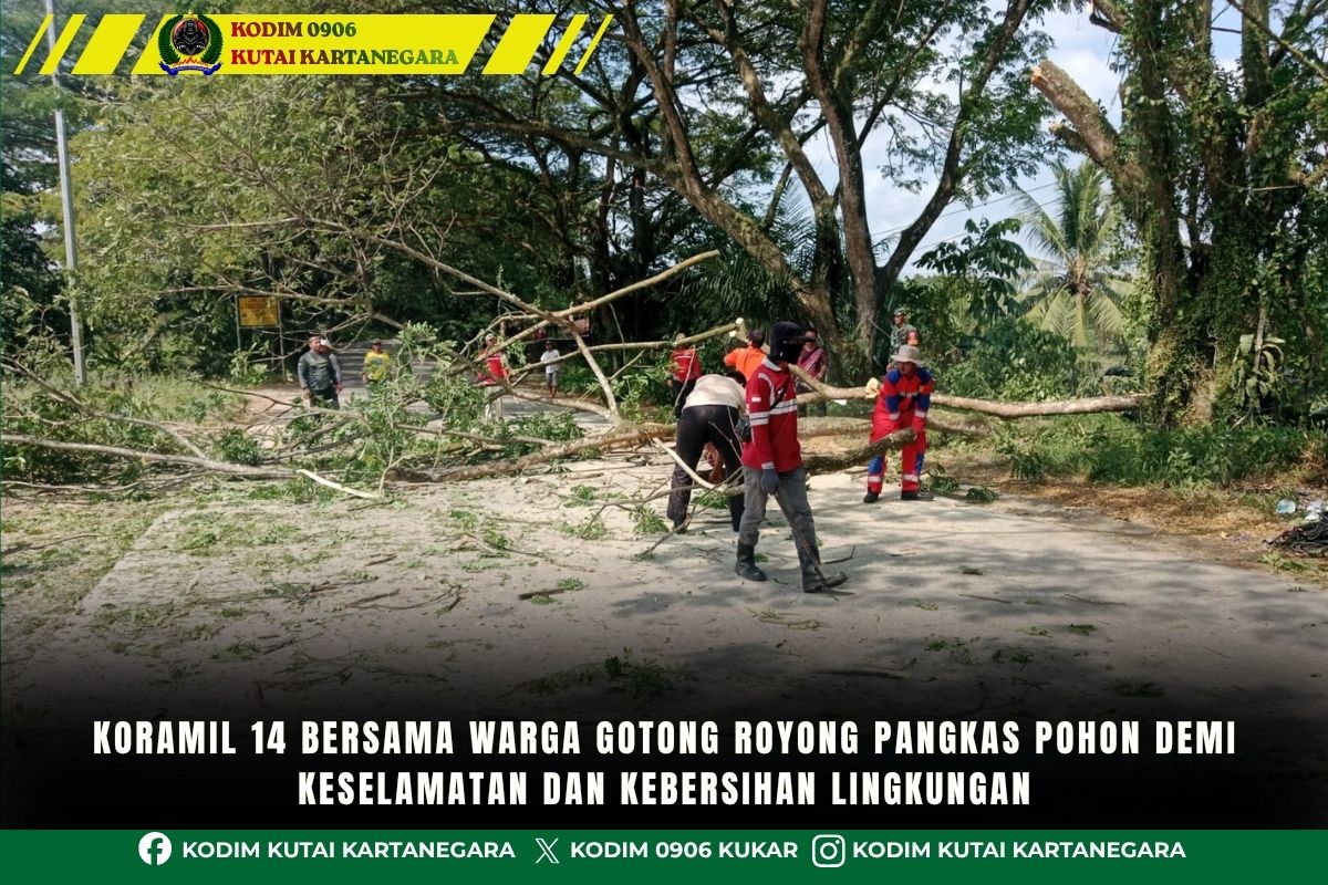 Koramil 14 Bersama Warga Gotong Royong Pangkas Pohon Demi Keselamatan dan Kebersihan Lingkungan Koramil 14 Bersama Warga Gotong Royong Pangkas Pohon Demi Keselamatan dan Kebersihan Lingkungan