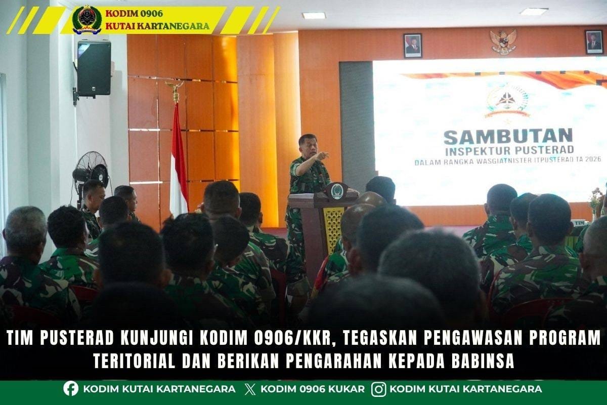 Tim Pusterad Kunjungi Kodim 0906/Kkr, Tegaskan Pengawasan Program Teritorial Dan Berikan Pengarahan Kepada Babinsa