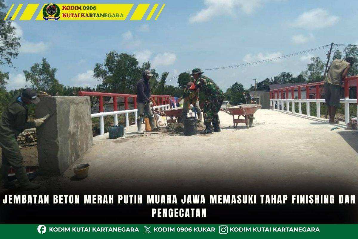 Jembatan Beton Merah Putih Muara Jawa Memasuki Tahap Finishing dan Pengecatan