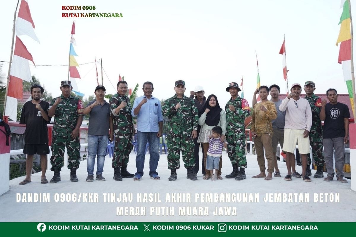 Dandim 0906/Kkr Tinjau Hasil Akhir Pembangunan Jembatan Beton Merah Putih Muara Jawa Dandim 0906/Kkr Tinjau Hasil Akhir Pembangunan Jembatan Beton Merah Putih Muara Jawa