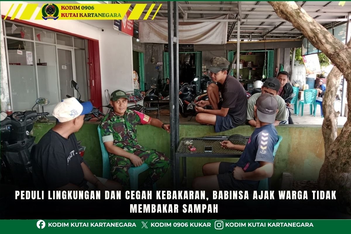 Peduli Lingkungan dan Cegah Kebakaran, Babinsa Ajak Warga Tidak Membakar Sampah