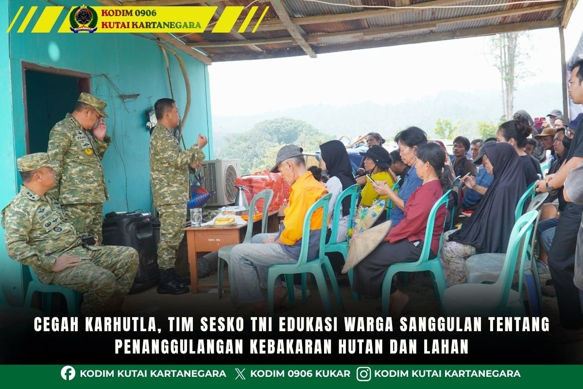 Cegah Karhutla, Tim Sesko TNI Edukasi Warga Sanggulan tentang Penanggulangan Kebakaran Hutan dan Lahan