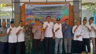 Dukung Ketahanan Energi Nasional, Bati Tuud Koramil Ngasem Bojonegoro Hadiri Sosialisasi Survei Seismik 2D Lamturo