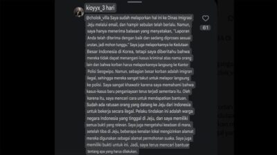 Kronologi Dugaan Tindak Pidana Perdagangan Orang WNI ke Pulau Jeju, Korea