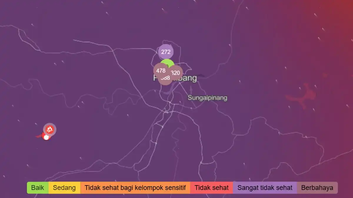 Asap Karhutla Menekan Palembang Saat Suhu Sumsel Mencapai 37 Derajat Celsius