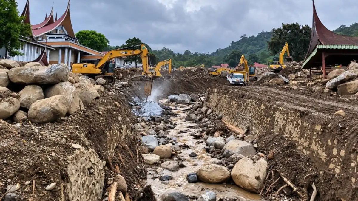 Kementerian PU Siapkan Sistem Peringatan Dini dan Sabo Dam di Sungai Batang Baliang